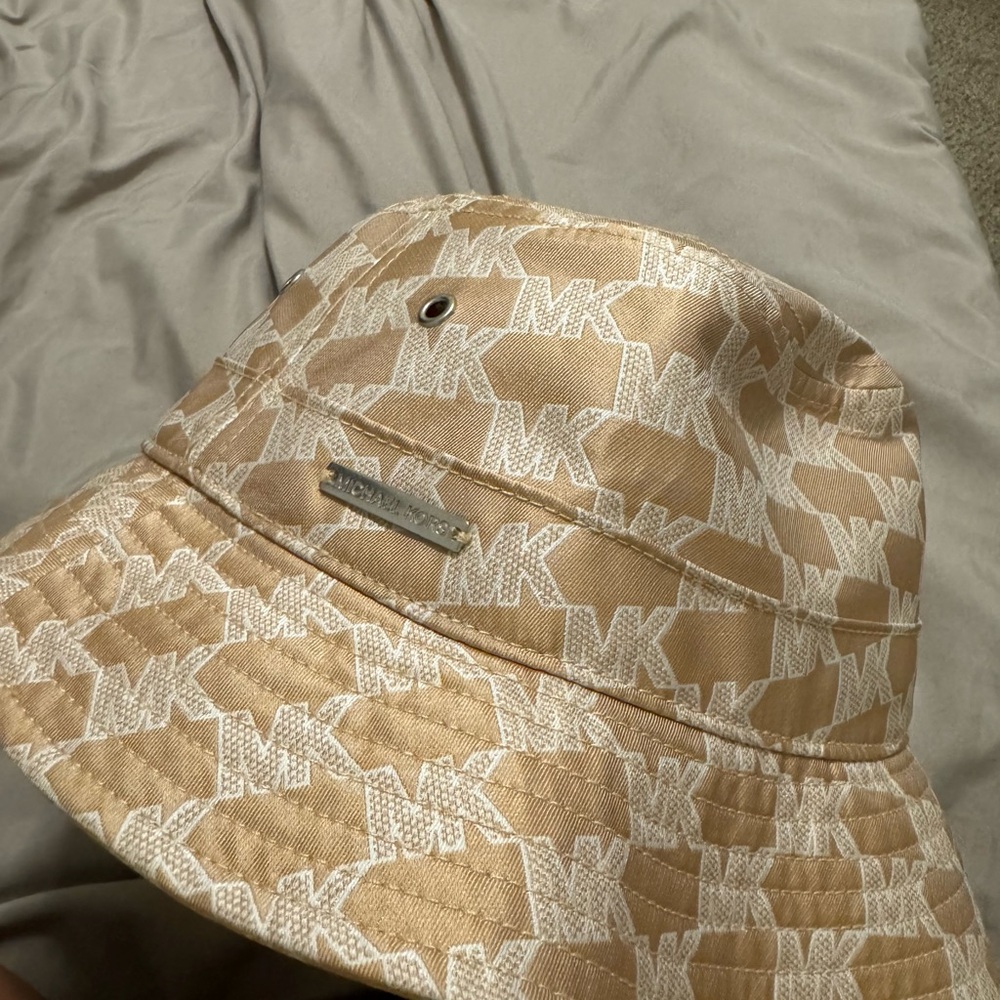 Michael Kors Women's Logo Print Organic Cotton Blend Bucket Hat - Nude Hats
